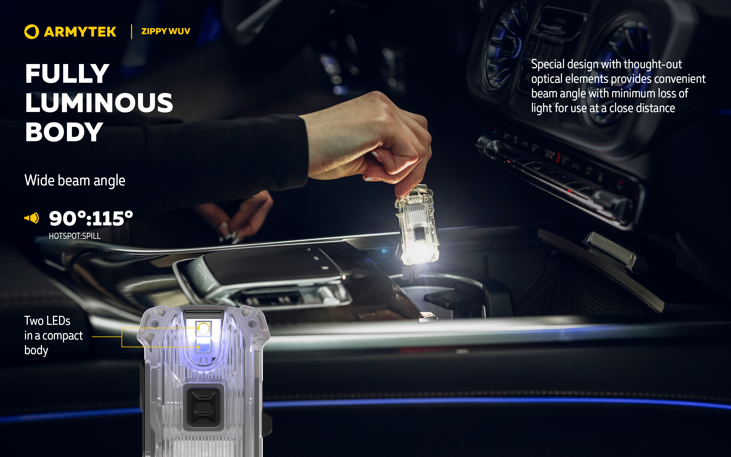 Armytek Zippy WUV USB-C Compact Multi Flashlight with white and uv